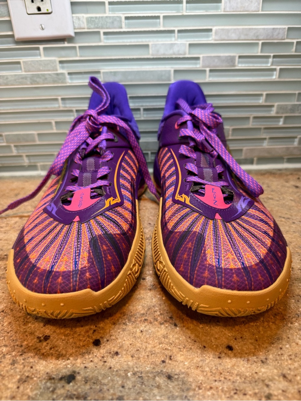 Men's Purple & Orange Kyrie Irving Anta Kai Basketball Shoes Size 11